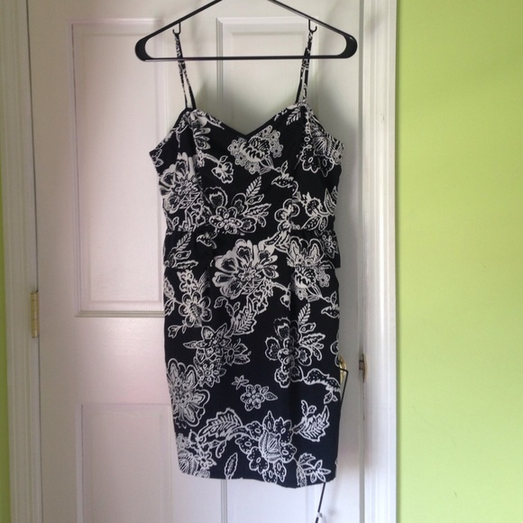 Black and white floral dress