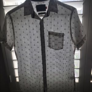 Anchor print button up