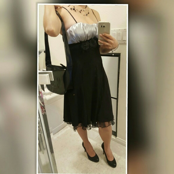 Formal party dress black and silver