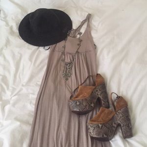 Calvin Klein tan maxi dress
