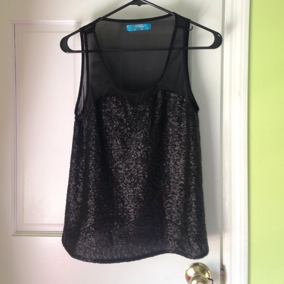 Black sequin tank top