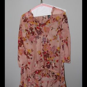 Pink floral blouse