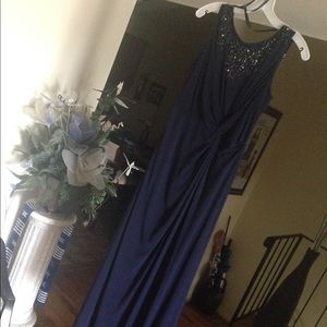 Navy Blue Beaded Gown