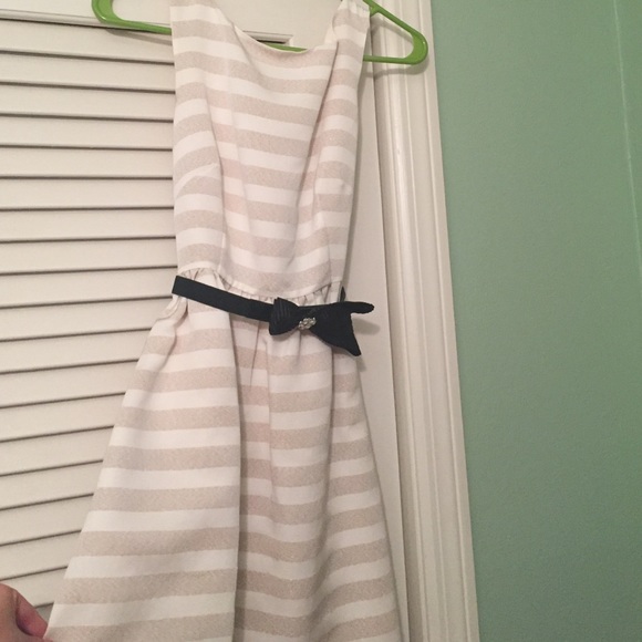 Tan and White Striped Lilly Pulitzer Dress