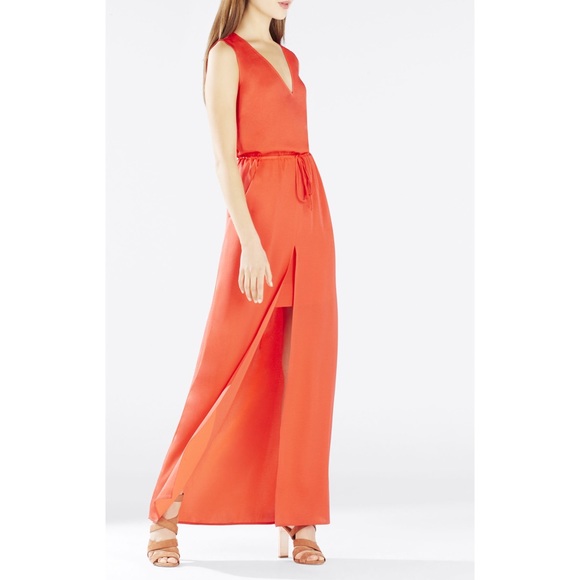 BCBG summer dress sexy back opening and front slit