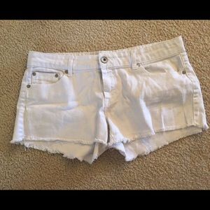 White jean shorts