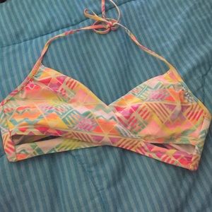 Pink cut out swim top