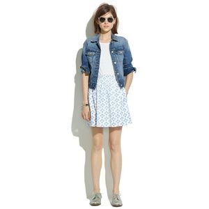 Crosshatch Ikat Shirred Skirt