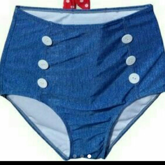 ๐ Two piece swimsuit retro style high waisted - Picture 3 of 7