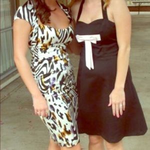 Cache Leopard Cocktail Dress