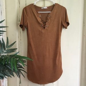 Mocha Suede Like Fashionable Tunic