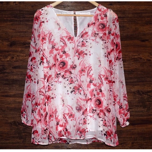 CASSIE TUNIC Intricate Swingy Draped Woven Blouse - Picture 5 of 8