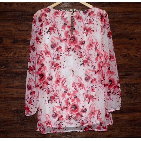 CASSIE TUNIC Intricate Swingy Draped Woven Blouse - Picture 6 of 8