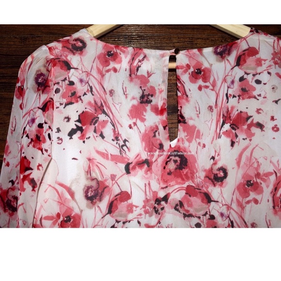 CASSIE TUNIC Intricate Swingy Draped Woven Blouse - Picture 7 of 8