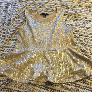 Forever 21 Gold peplum top