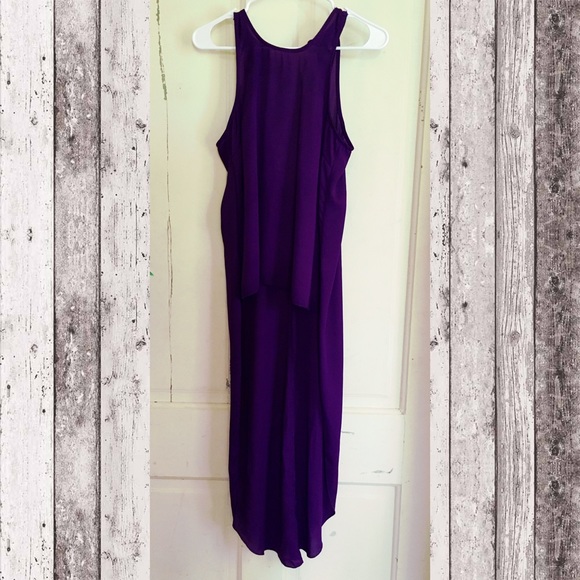 High Low Chiffon Tank Top Deep Purple S