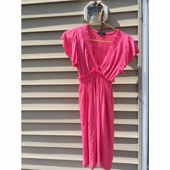 Pink low cut dress!
