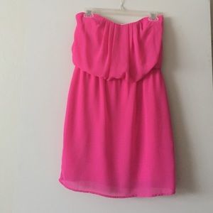 Pink strapless dress