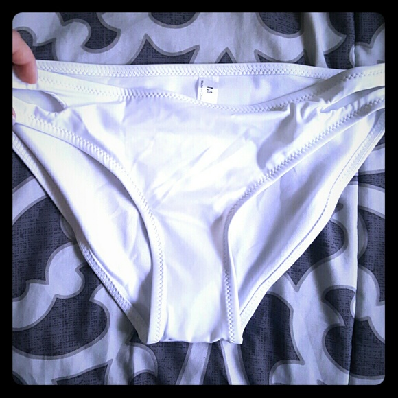 White swim bottoms.