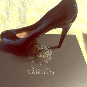 Vince Camuto black patent leather heels