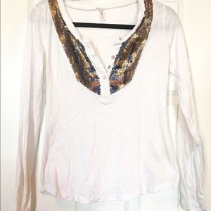 NWOT Free People 'Tiger Eyes' Henley