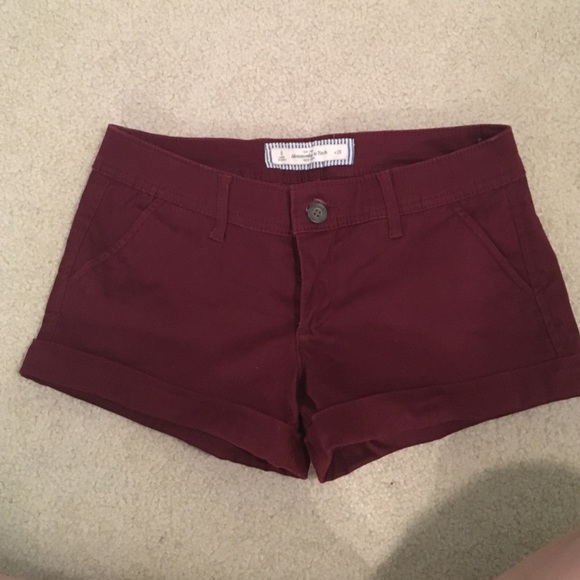 Maroon Abercrombie and Fitch shorts worn once sz 0