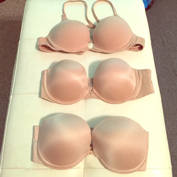 3 Nude Victoria's Secret Bras