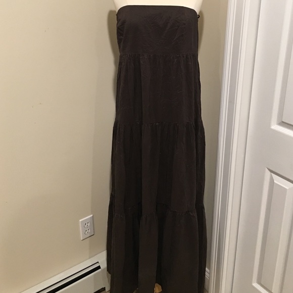 Summer brown strapless dress