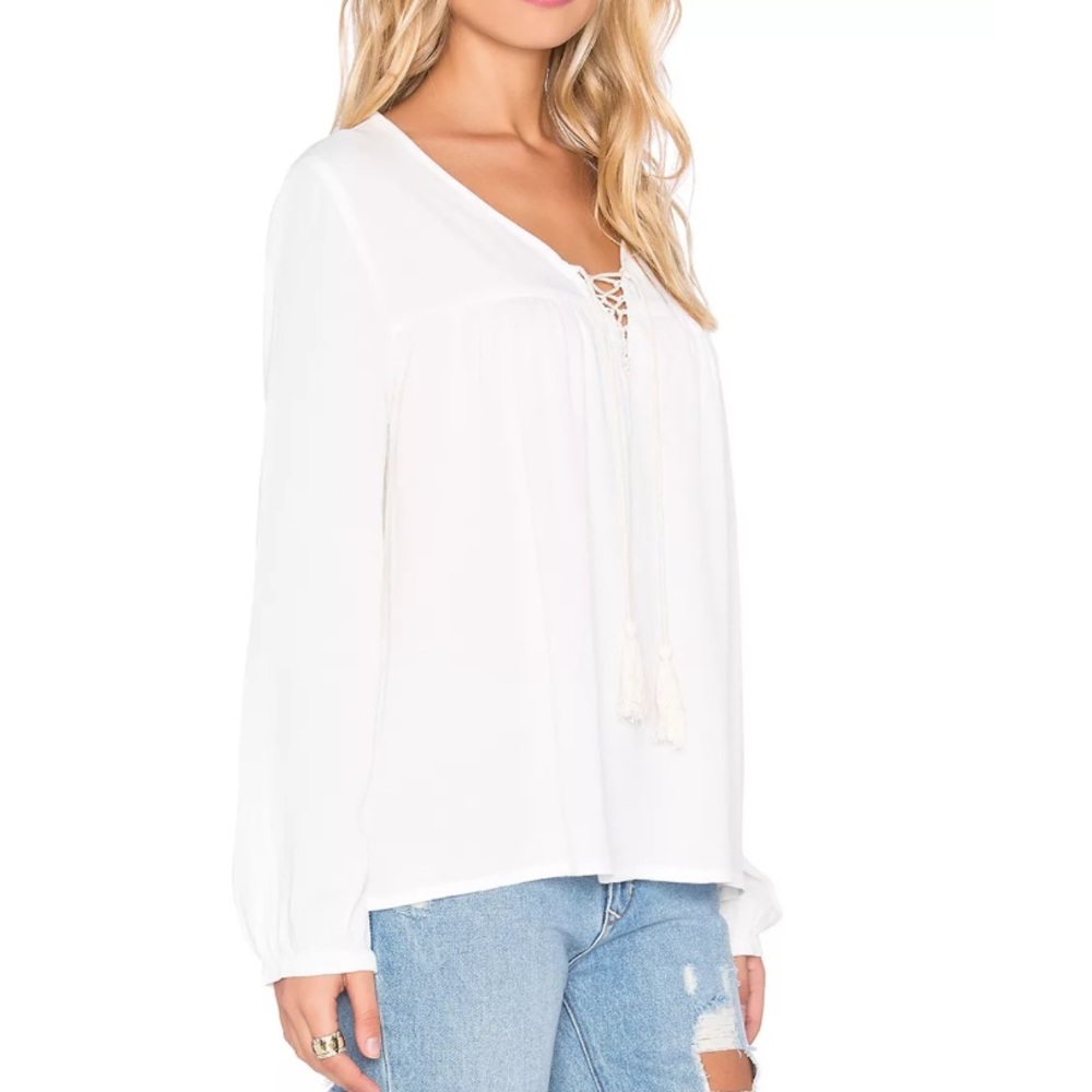 SWING TUNIC Intricate Top Vintage Lace-Up Blouse - Picture 6 of 7