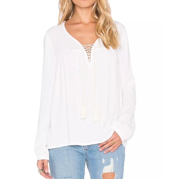 SWING TUNIC Intricate Top Vintage Lace-Up Blouse - Picture 2 of 7