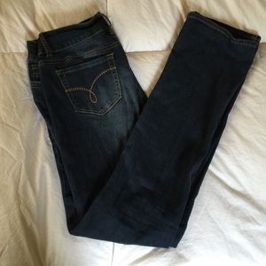 Dark wash blue jeans