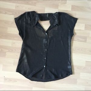 Sheer, Open-back Blouse