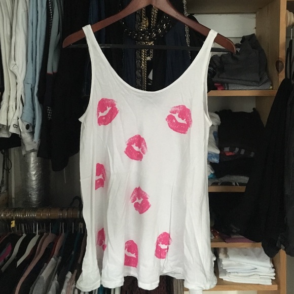 Wildfox Lip Print Tank