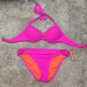Pink and Orange Bikini