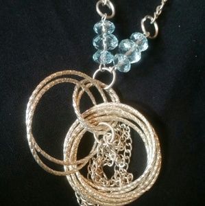 Cute silver & til long necklace