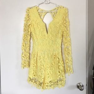 NWT Lemon Lace Romper