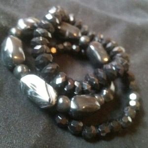 Cute brand new black & white beaded bracelets