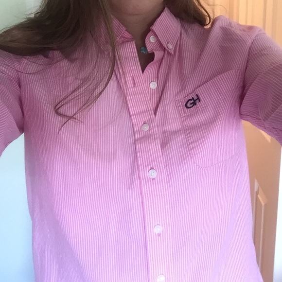 Pink button up blouse