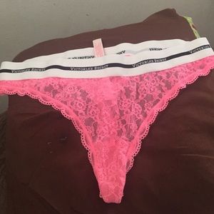 VS logo band pink thong