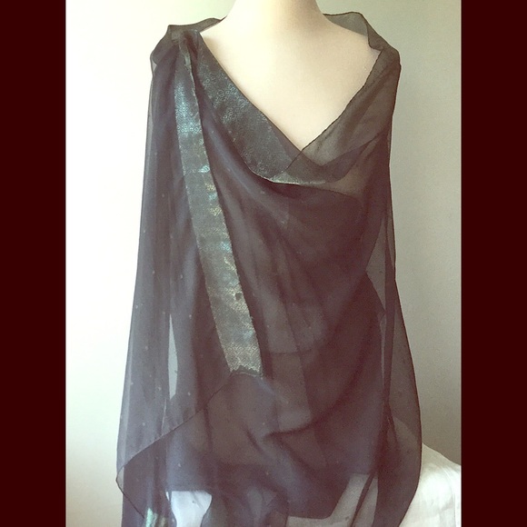 Chiffon with Metallic Evening Wrap