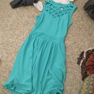 Xs turquoise mid thigh length dress