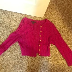 Crochet mini cardigan with cute wood buttons