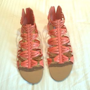 STEVE MADDEN coral gladiators!!