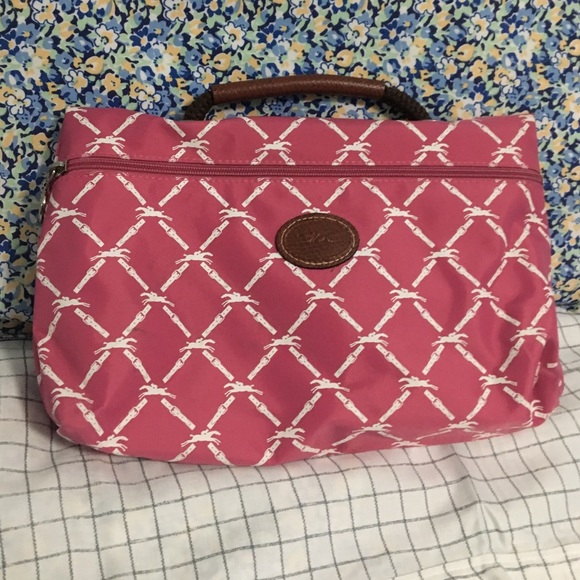 Pink and White Longchamp purse