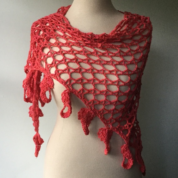 Boho Bobble Crocheted Shawl