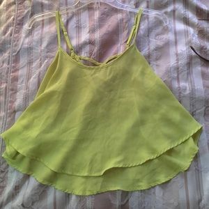 Neon yellow crop top