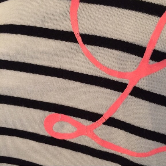 🚫SOLD🚫 Black White Stripe Pink LOVE Slouchy Tank - Picture 3 of 4