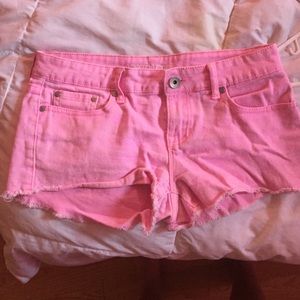 Bright pink shorts