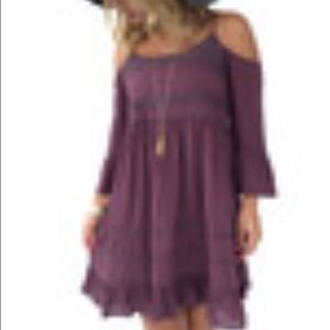 Cold shoulder purple Mini dress