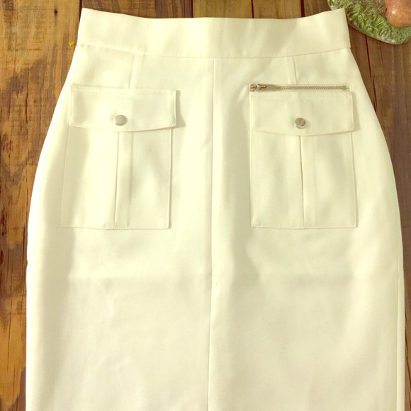 H&M white pencil skirt size 6